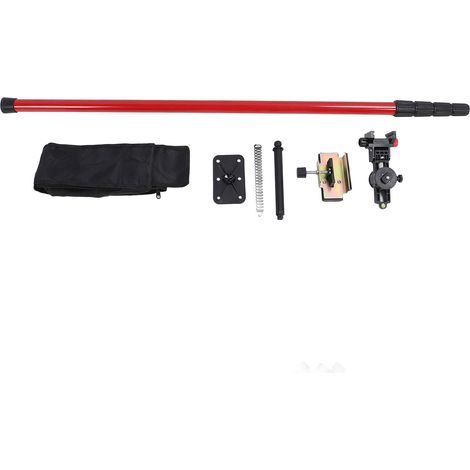 Poteau de nivellement telescopique 4m avec interfaces 6mm et 15.2mm et stabilisateur universel, en acier et extensible 120-400cm (1/5)