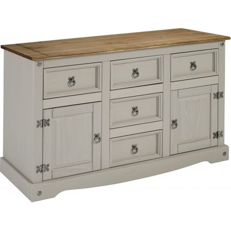 Corona Grey Wax Large Sideboard (1/4)