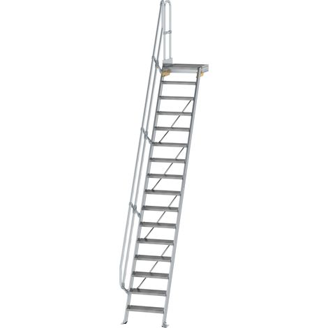 MUNK Treppe mit Plattform 60° inkl. einen Handlauf, 600mm Stufenbreite, 16 Stufen (1/2)