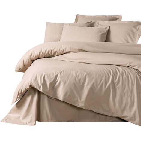 Funda nórdica, funda nórdica, ropa de cama Set 100% Algodón Beige (1/3)