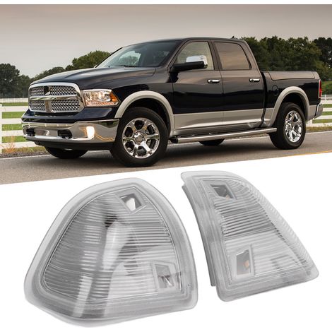 2 Pièces Feux Clignotants LED pour Rétroviseurs Gauche Droite 68302828AA 68302829AA Dodge Ram 1500 2011‑2017 - Blanc Transparent