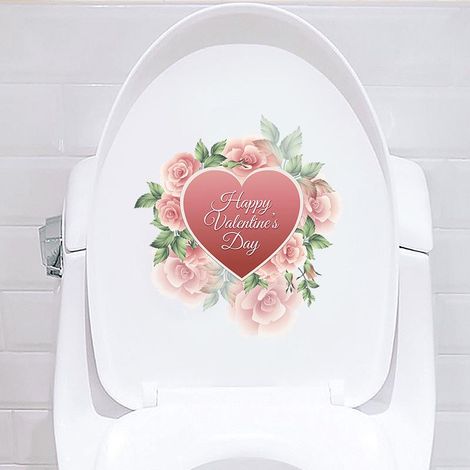Lot floral adhésif mural pour couvercle de toilette, déco salle de bain autocollant, sticker maison design (1/5)