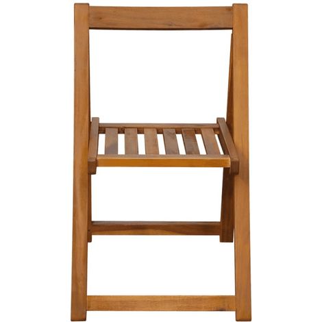 Chaise de jardin pliante acacia massif clair Lilis - Lot de 2 2 (1/3)