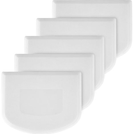 Lot de 5 spatules de 11,7 x 9,1 cm, coupe-pâte, grattoir multifonction en plastique, pour pâtisserie, gâteau, pain, pizza (blanc) (1/5)