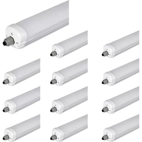 Lot de 12 Réglettes LED étanches 150cm 32W 160lm/W IP65 V-TAC EVOLUTION VT-1532 - 120 deg - Blanc neutre - 4500K (1/5)