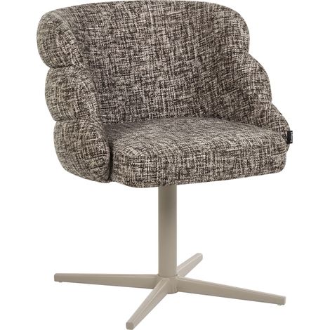 Swivel Dining Chair Taupe Fabric Upholstered Curved Seat Mid-Century Modern Style YOUNGSTOWN (1/5)
