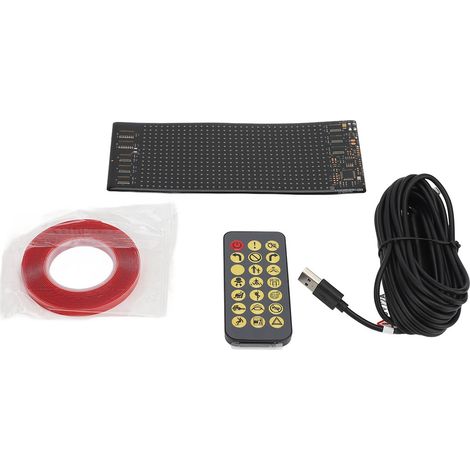 Écran LED programmable Contrôle par application Bluetooth IP65 étanche Panneau RVB alimenté par USB avec câble de 4,5 m pour barre de magasin 16 x 32 pixels (7 x 17 cm/2,76 x 6,69 pouces, 512 LED) (1/2)