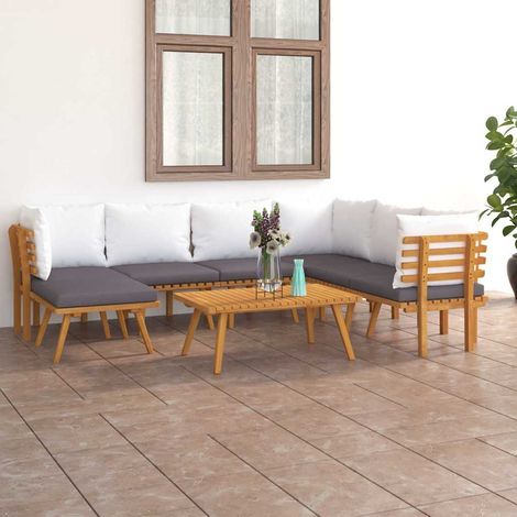 vidaXL Salon de jardin 8 pcs avec coussins Bois d'acacia solide (1/5)