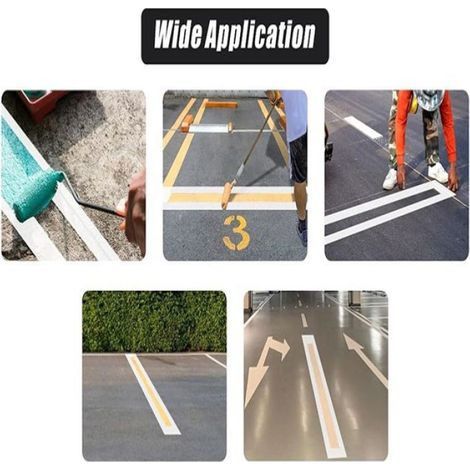 Lntyq Pochoir de Parking, Modèle de Fil Réutilisable Pliable en Silicone Pochoir de Ligne de Parking pour Peinture de Béton Asphalté (1/5)