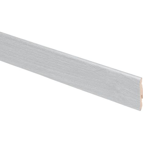 Battiscopa Liscio in MDF per Laminato Rovere Grigio Mm 58 x 14X2400 H 10