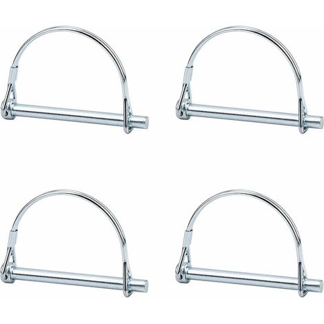 DEESSE SHOP - 4pcs Arbre de verrouillage de broche de coupleur de sécurité, verrouillage de prise de force de 1/4 pouce avec fil de retenue rond pour remorques de ferme, pelouse, jardin (1/5)