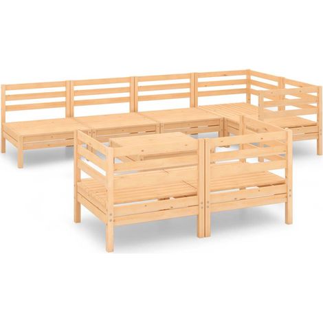 Maison Exclusive - Juego de muebles de jardín 8 piezas madera mac (1/5)