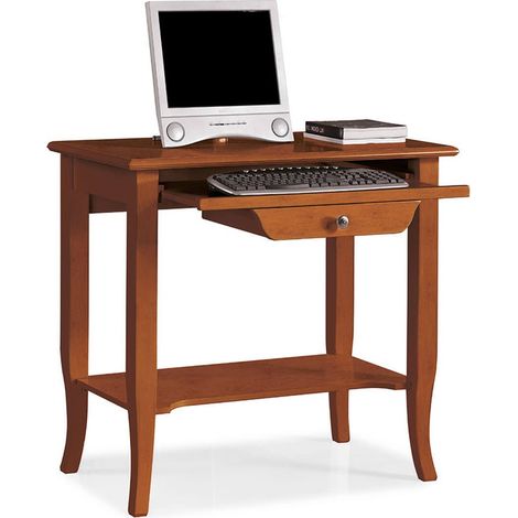 Scrivania in legno con pianetto estraibile Colori mobili tempesta: Noce