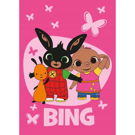 Manta polar Bing 100x150 Mariposas rosas Suave y cálida