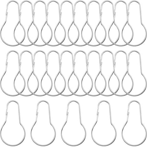25 Pièces Anneaux de Rideaux,Anneaux de Douche,Métal Rideau Anneaux,Ouvrir Les Anneaux de Rideaux,pour Rideaux,Barres de Douche(Argent) (1/5)