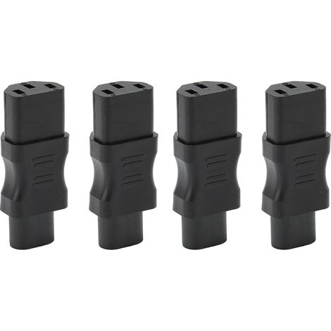 Lot de 4 adaptateurs secteur IEC320 C8 vers C13 avec boîtier PVC, pour prise d'alimentation d'ordinateur portable ou onduleur. (1/4)