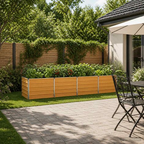vidaXL Cama de Jardín Elevada Natural 320 x 80 x 55 cm (1/5)