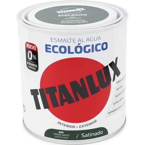 Titanlux Ecológico Esmalte al agua mulisuperficie Satinado Verde Mayo 750 ml (1/2)