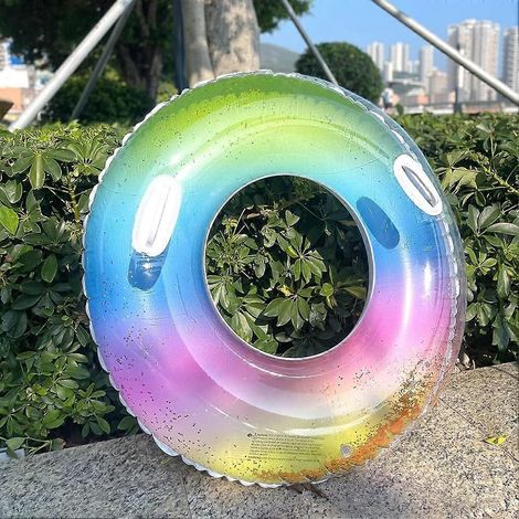 Bouées gonflables à paillettes, 90 cm, pour adultes et enfants, pour nager en piscine et à la plage en été.-AquaForge (1/5)