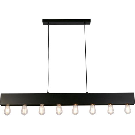 Searchlight Piano Luminaire suspendu pour bar à dîner à 8 lumières en métal noir mat (1/4)