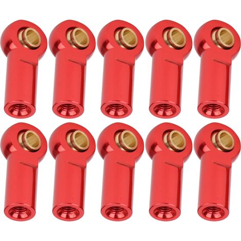 10 Tiges de Liaison en Métal pour Véhicules RC, Rotules pour Modèles AXIAL SCX10 1/10, Rouge Vif (1/5)