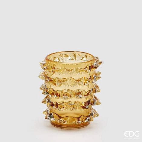 EDG Enzo De Gasperi Vaso Punte H 23 Cm D 20 Cm Scatola Regalo Amber (1/4)