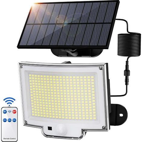 LED Solar Motion Sensor Light, 3000LM Outdoor Solar Light, 3 Modes Outdoor Solar Floodlight, IP65 LED Solar Spotlight (1 Piece – Cool White) (1/5)