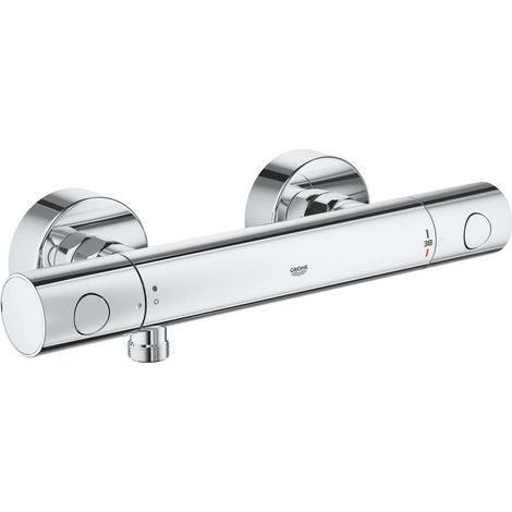 Mitigeur thermostatique de douche 34765000 – Installation murale – Finition GROHE Long-Life – Poignées ergonomiques MetalGrip – Limiteur de température SafeStop (1/10)