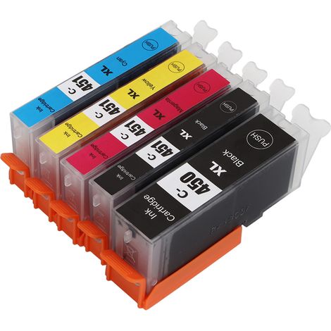 Kompatible Nachfülltintenpatronen für PIXMA MG5440 MG5540 MG5640 MG6340 MG6440 MG6640 MG7140 Drucker, 5er-Pack (Schwarz, Schwarz, Cyan, Magenta, Gelb) (1/5)