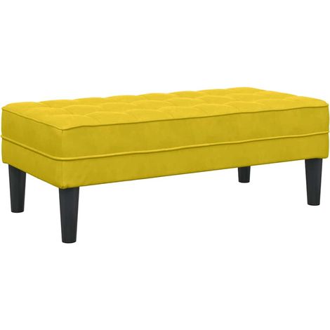 panchina con cuscino Giallo 113 x 57 x 39 cm Velluto vidaXL (1/5)