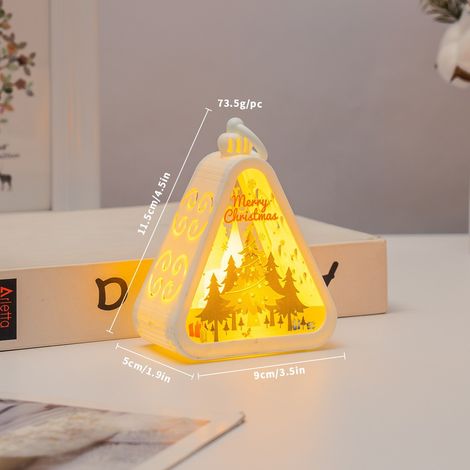 Décorations de Noël, veilleuse vintage, cadeau lumineux, décoration de vitrine, ornement de bureau, lampe bougie imprimée(Y124) (1/5)