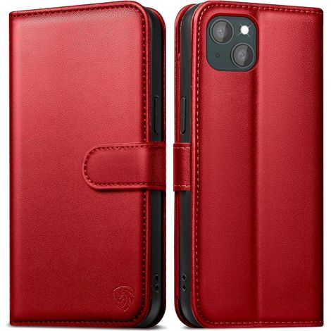 EASDNB iPhone 15 Handyhülle Lederhülle mit Panzer Schutzglas und RFID Blocker (1/5)