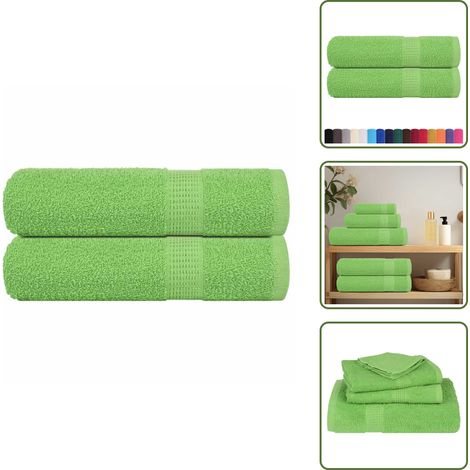 Duschtücher 2 Stk Apfelgrün 70x140cm 360 g/m² 100% Baumwolle - Duschtuch - Duschtücher - Handtuch - Badetuch (1/5)