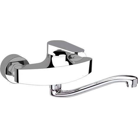 Rubinetto per lavello a muro con bocca a s girevole - serie class line (1/2)