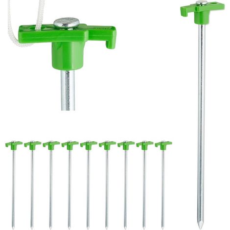 Vert clair Sardines, set de 10, Ancrage pour les sols durs 25 cm, Piquet, Acier zingué, Stück (1/5)