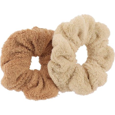 Set de 2 chouchous coton velours - naturel/caramel - Tendance (1/2)