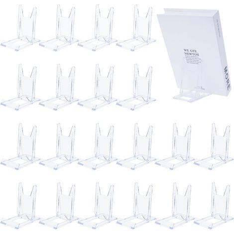 Présentoirs réglables en acrylique pour assiettes, photos et cadres photo - 20 unités (1/5)