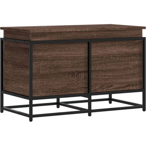 Maison Exclusive - Caja de almacenaje con tapa madera marrón robl