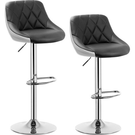 Woltu – Tabouret de bar réglable en similicuir – Siège rembourré 35x38cm – Hauteur 60-82cm – Base en chrome antidérapante – Charge max 100kg (1/5)
