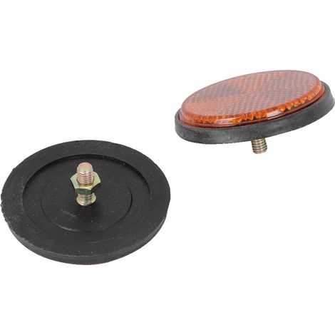 Lot de 2 Rétroréflecteurs Ronds Universels Moto Vélo Rouge PMMA Haute Visibilité (1/4)