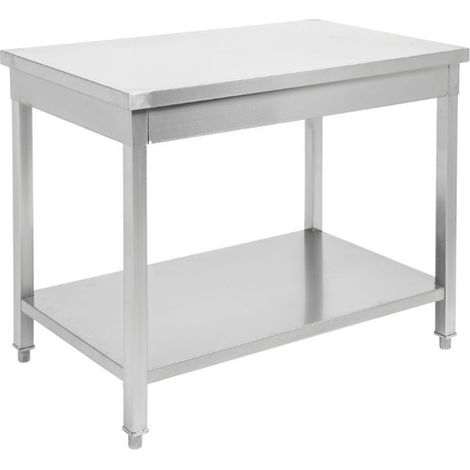 Table Inox Centrale avec Etagère - 600 x 600 mm (1/5)