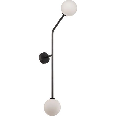 [GEBRAUCHT] B-Ware Wandleuchte Pure Wandlampe schwarz Metall Glas zweiflammig senkrecht dimmbar (1/2)