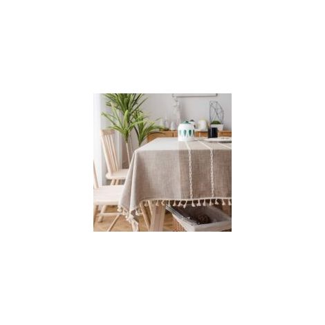 Blue Dream Vintage Baumwoll-Leinen-Quadratdecke, dekorative Nappa-Decke - Crezuo