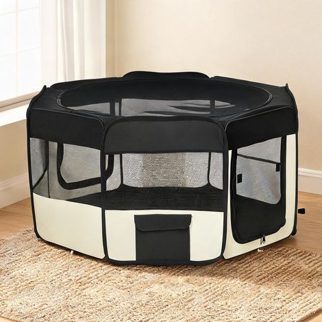 Barrière pour chien en oxford-Gewebe Stahl 120 x 120 x 58 cm (1/5)