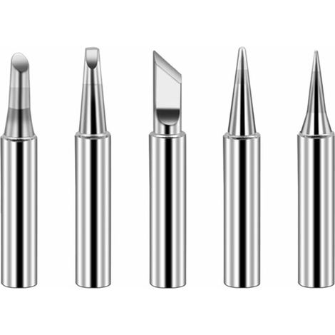 VURAHOME - 5Pcs Pointes à Souder, 900M-T-K, B, I, 3C, 2.4D Remplacement Pointes de Fer à Souder Kit pour Hakko, Radio Shack, TENMA, ATTEN, Rapide, Aoyue, Yihua 936 Station de Soudure (1/5)