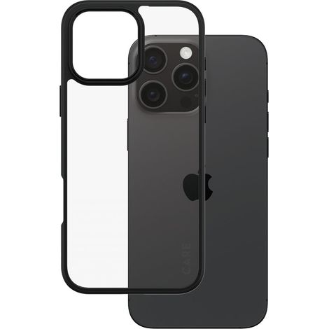 CARE by PanzerGlass® Flagship Case Transparent Urban Combat m. Schwarz Rahmen iPhone 16 Pro Max