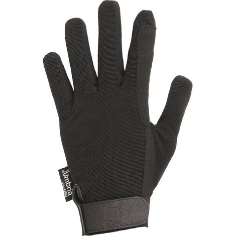 XL, Marron: Gants d'équitation en tissu extensible avec renforts paume et similicuir et fermeture tearjaw