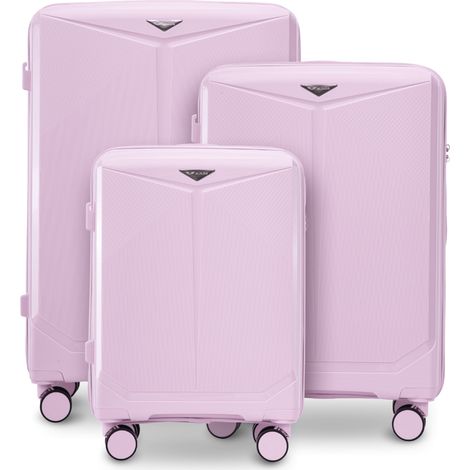 Juego de 3 maletas de polipropileno Wings COCKATIEL BLANCO ROSA