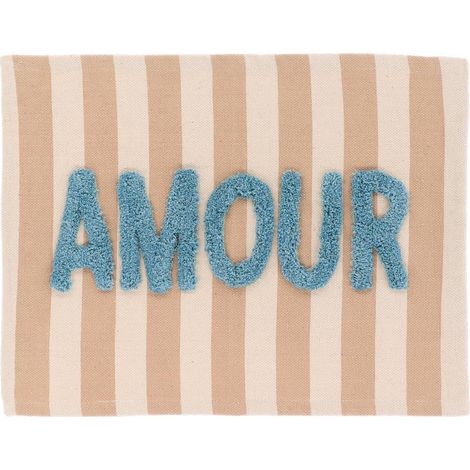 Tapis coton inscription tuftee  amour 45x60 cm - cappuccino/beige - Tendance