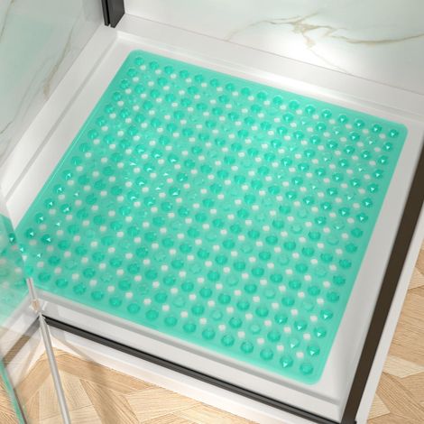 Duschmatte rutschfest 60x60cm quadratisch, BPA-frei, schimmelresistent, maschinenwaschbar, Grün (1/5)